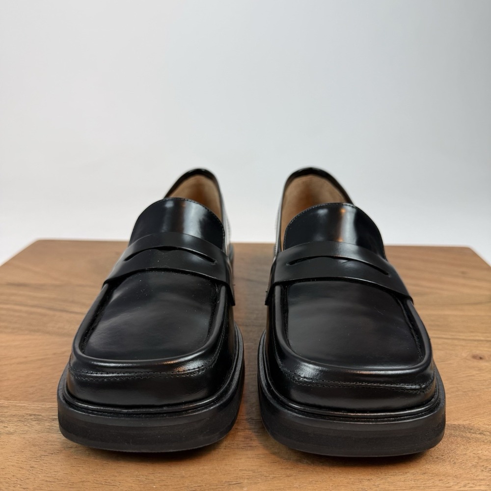 New $325 Women's Flattered Ilse Black Leather Penny Loafer Shoe Size 36 US 6 M - Picture 3 of 8